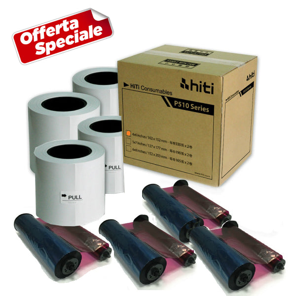 Hiti P510 carta 10X15 per stampante (confezione doppia) Hiti P510 carta 10X15 per stampante (confezione doppia)